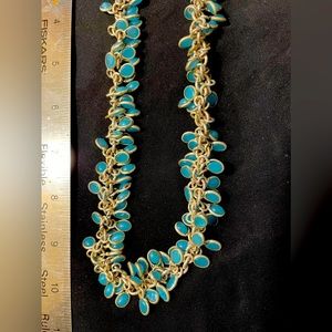 Blue silver cha cha necklace